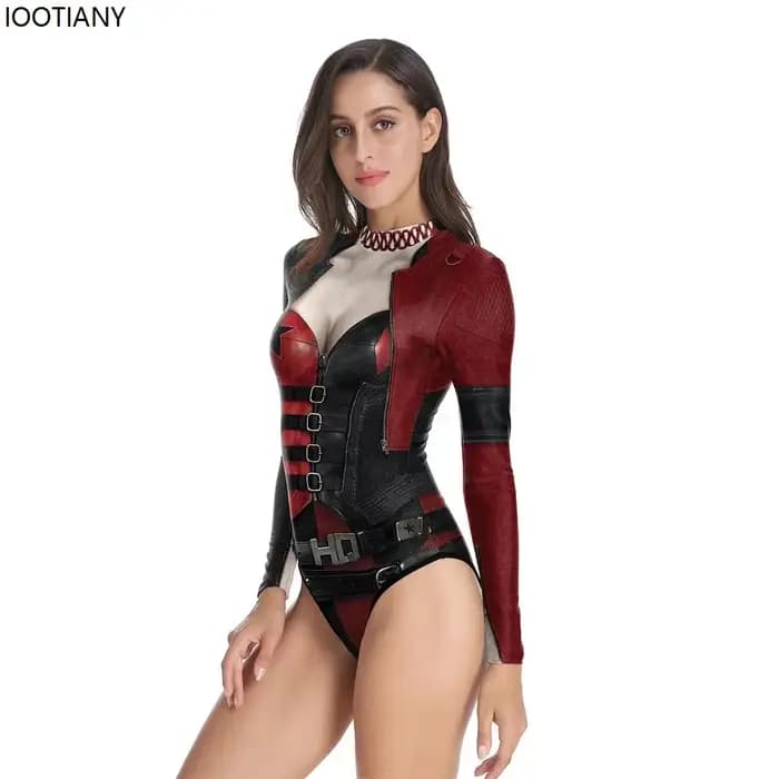 Iwing TIANY-Maillot de bain une pièce imprimé policière pour femme, manches longues, vêtements de plage décontractés, maillots de bain sexy, maillots de bain moulants, été