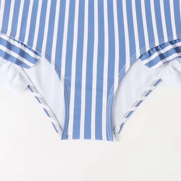 Maillot de bain rétro à rayures pour adolescentes