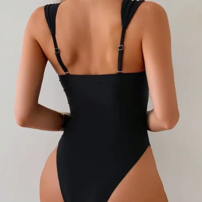 Maillot de bain une pièce Sexy pour femmes, large sangle, boucle en métal étoile, Style bohème, natation, Sport aquatique, tissu en Nylon, sans manches
