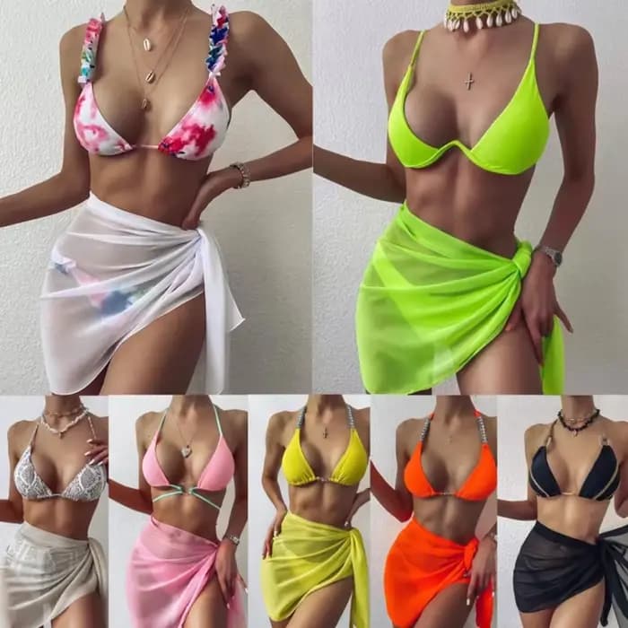Parbones-Robe de plage transparente en mousseline de soie pour femme