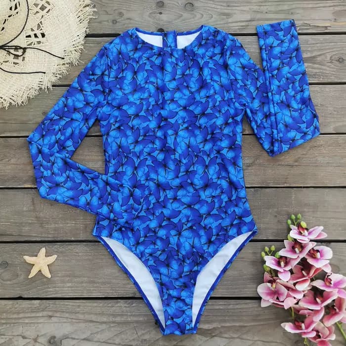 Maillot de bain imprimé Floral à manches longues