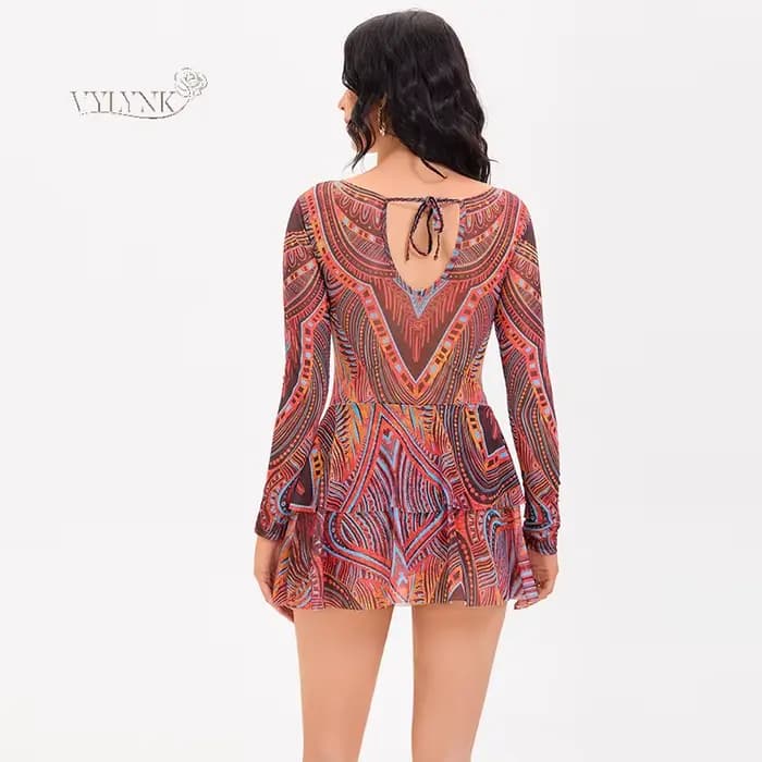 Maillot de bain tatouage à manches longues pour femmes