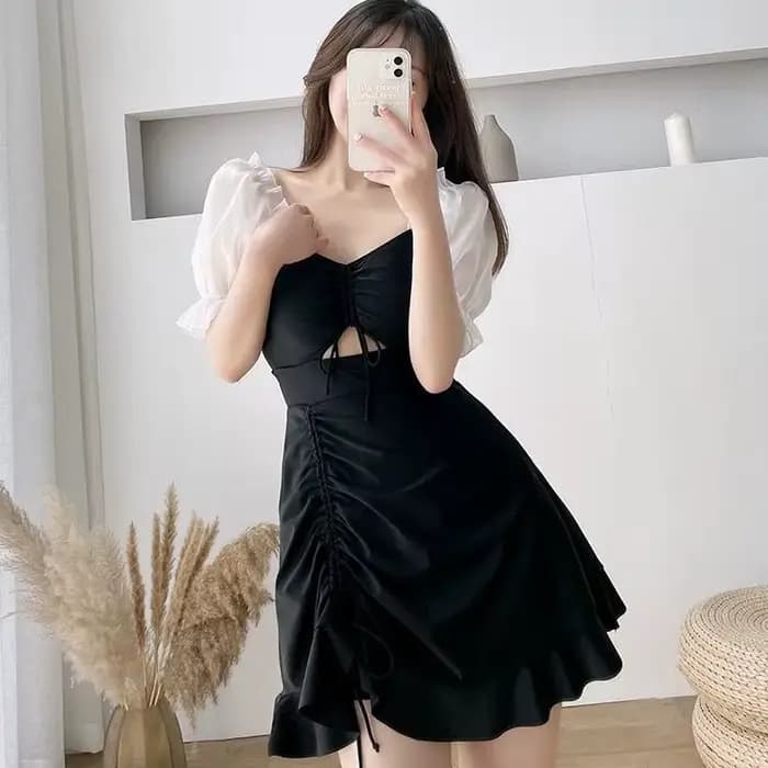 Nouveau maillot de bain mince corps robe Style petits seins rassemblés décontracté couleur unie Sexy