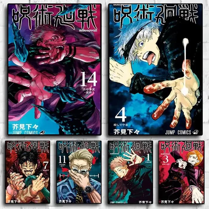 Japon Anime Jujutsu Kaisen couvre personnages série toile peinture impression affiches pour chambre salon Art maison décoration murale photos