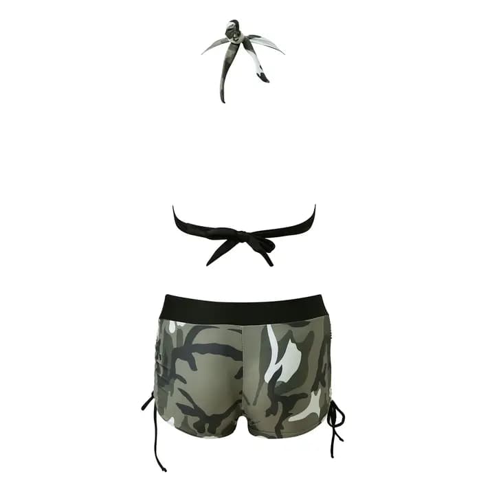 Maillot de bain camouflage 2pack imprimé maillots de bain pour dames fendu avec maillot de bain couleur Push deux maillots de bain courts pour femmes