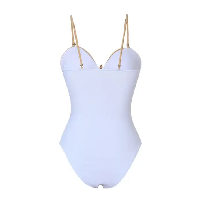 Vintage blanc kaki maillots de bain mosaïque femmes 2026 étoile de mer ornement creux plissé une pièce maillot