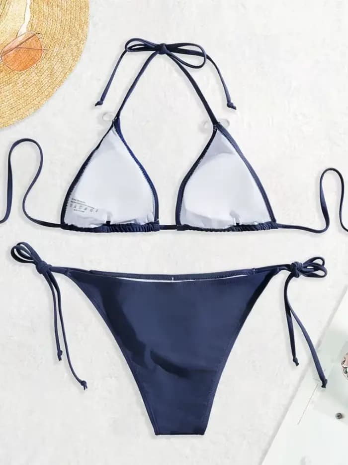 Maillots de bain string Bikini ensemble Sexy nouveau bleu marine
