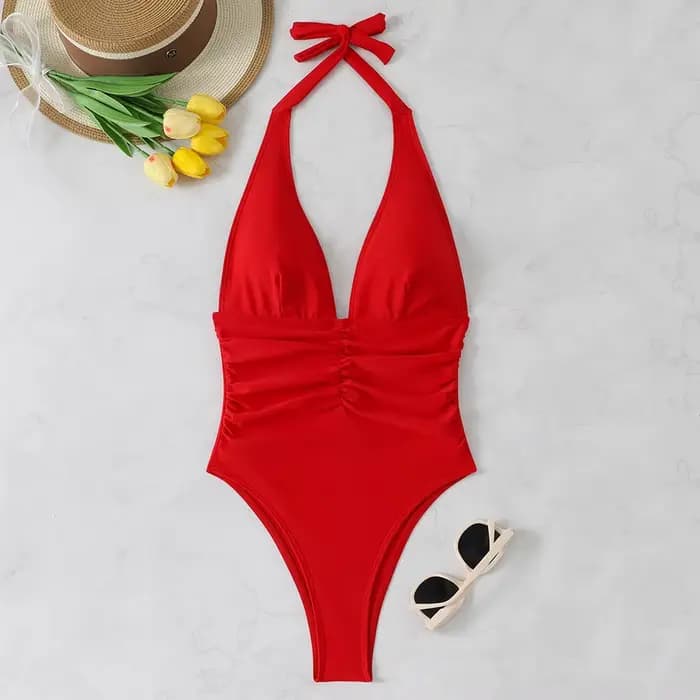 Nouveau Maillot de Bain Une Pièce Femme 2026 – Col V Amincissant