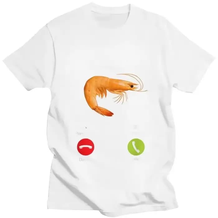 Shrim appelle T-shirt à manches courtes drôle crevette Meme T-shirt haut pour mari petit ami coupe ajustée vêtements esthétiques