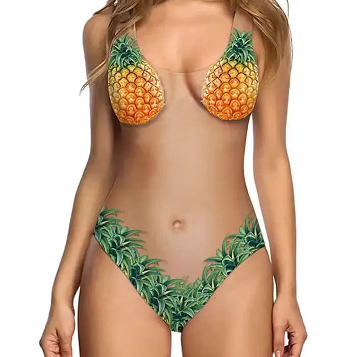 Sexy drôle blague poitrine imprimé femmes maillot de bain