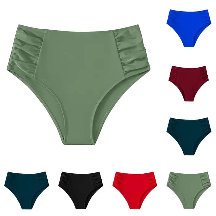 Bas de bain basique taille haute pour femmes