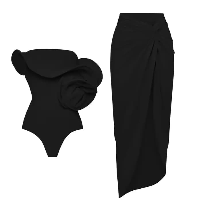 Fleur rouge une pièce maillot de bain femmes maillots