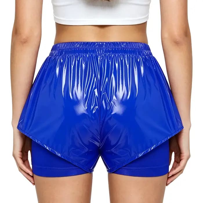 Shorts de bain imperméables pour femmes, taille haute, coupe ample, brillants, double couche, pour festivals, clubs et soirées