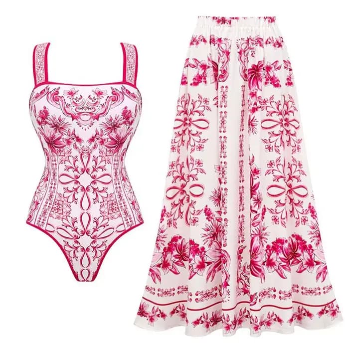 Maillot de bain une pièce imprimé à motif Vintage