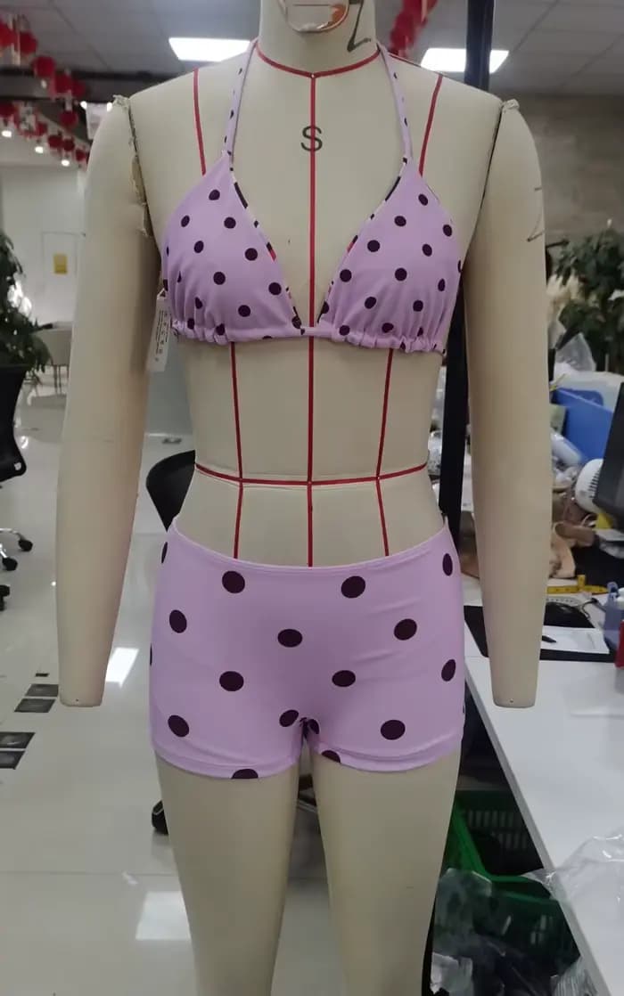 Maillots de bain bikini à imprimé à pois pour femmes