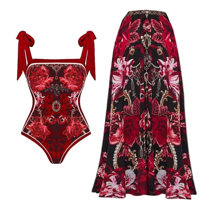 Ensemble de maillot de bain deux pièces à fleurs pour femmes
