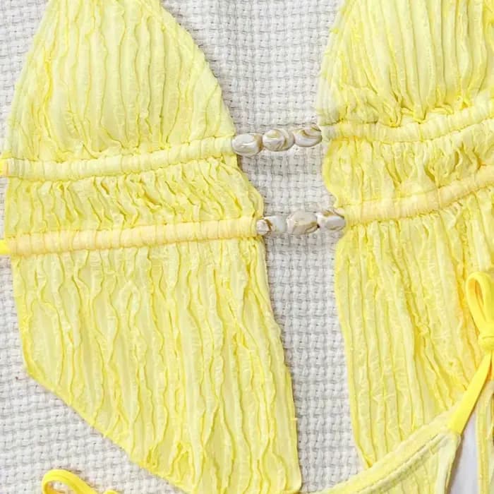 Ensemble de bikini tankini à bretelles plissé pour femmes