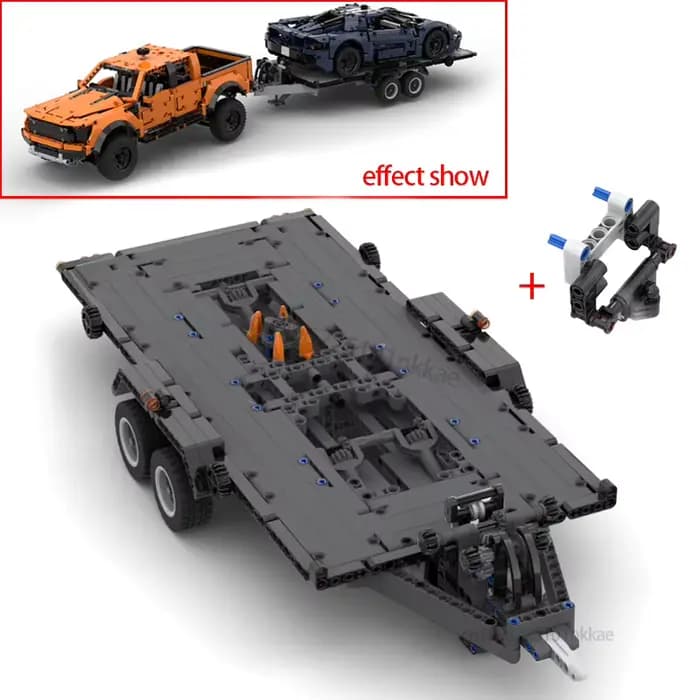 NOUVEAU Remorque F-150 Raptor inclinable avec treuil, blocs de construction techniques, briques d'assemblage DIY, jouet pour enfants, cadeau