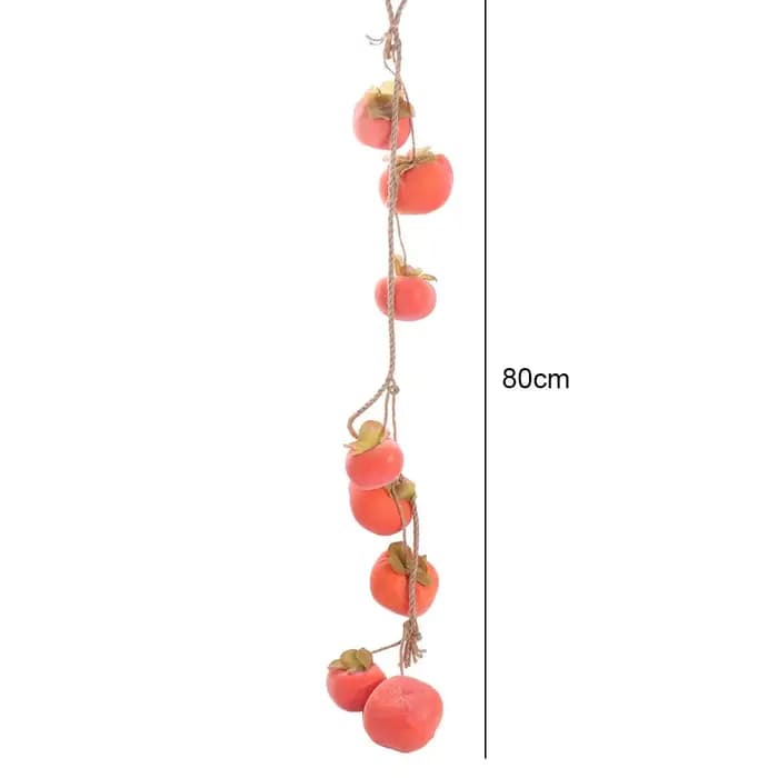 8 fruits de Simulation de kaki, 80cm, Orange, artificiel, tenture murale, pendentif en plastique, décoration de plafond