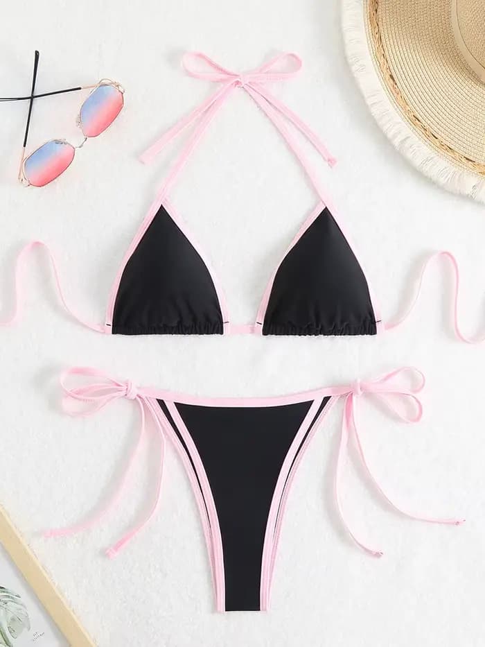 Bikinis ensemble Micro Sexy string femmes Bikini 2025Swimsuit licou maillot de bain pour femme Triangle