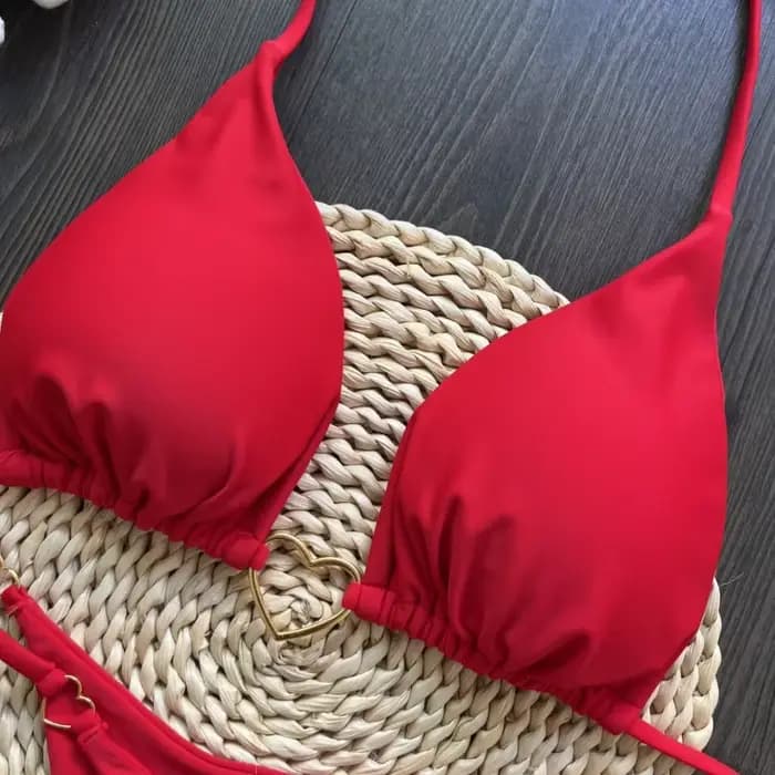 2025 couleur unie blanc Bikini femmes costume taille basse à lacets maillot de bain deux pièces ensemble maillots