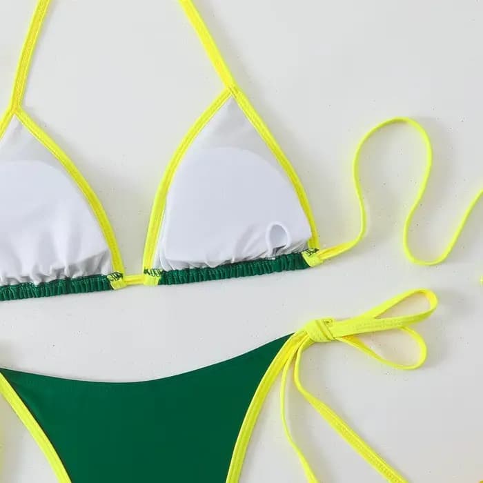 Tenues de Vacances Ensembles de Bikinis pour Femmes Bikinis Micro String Brésiliens Sexy Maillots de Bain Deux Pièces Triangle Maillots de Bain Bloc