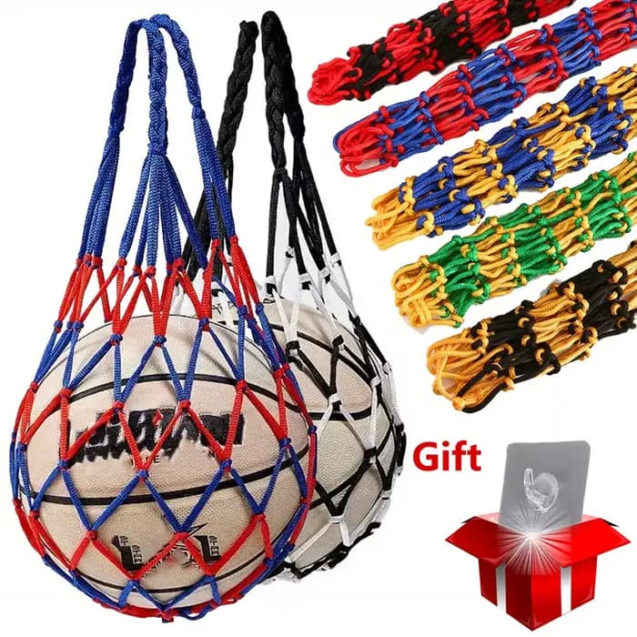 Sac de filet de basket-ball, filet tissé épais, rangement de basket-ball, sac de filet d'entraînement en Nylon Durable pour toutes sortes de balles 