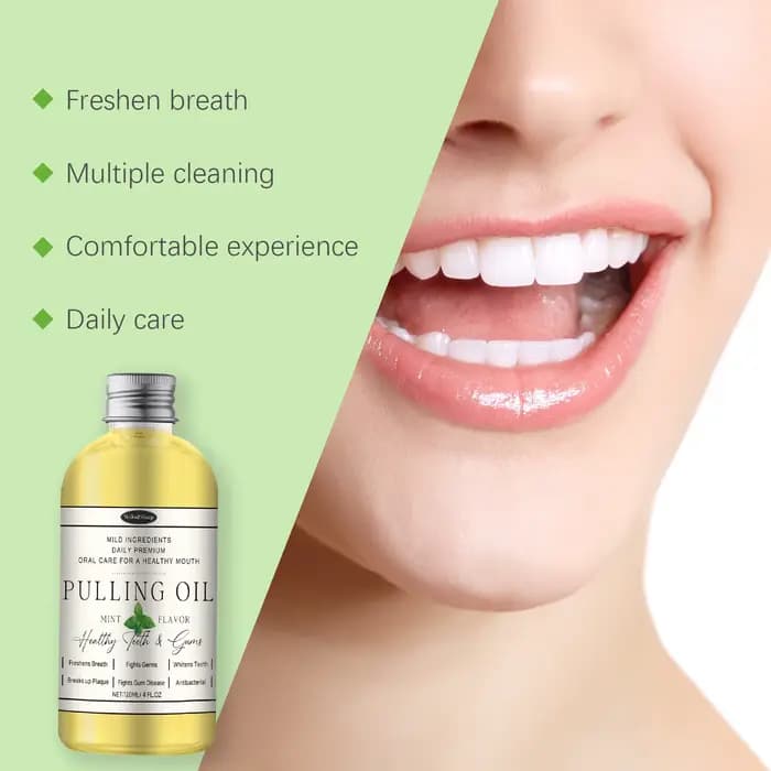 Huile de Soin Buccal à la Menthe Coco pour une Haleine Fraîche, Élimination des Odeurs, Soin des Dents, Hygiène Buccale, Réducteur d'Odeurs à la Menthe Poivrée 120ml