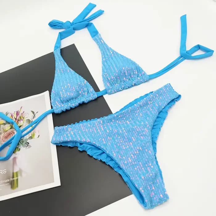 Vagues scintillantes Sexy Bikini femmes maillots de bain femme maillot