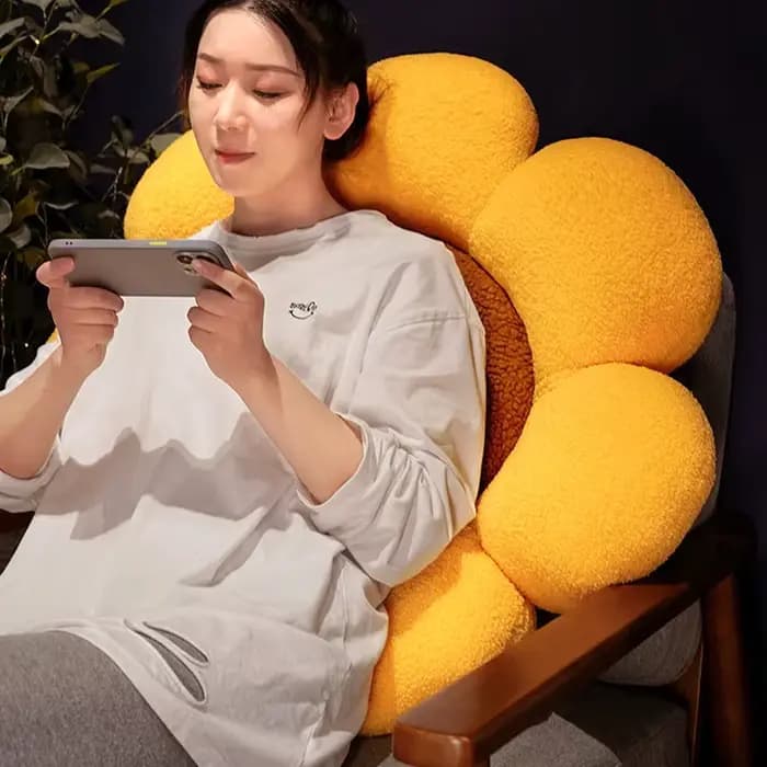 Coussin de siège décoratif tournesol