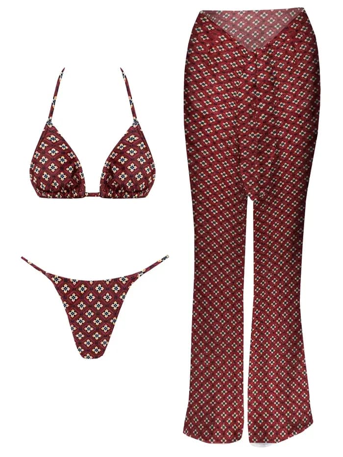 2025 Ensemble bikini noir élégant avec fond transparent