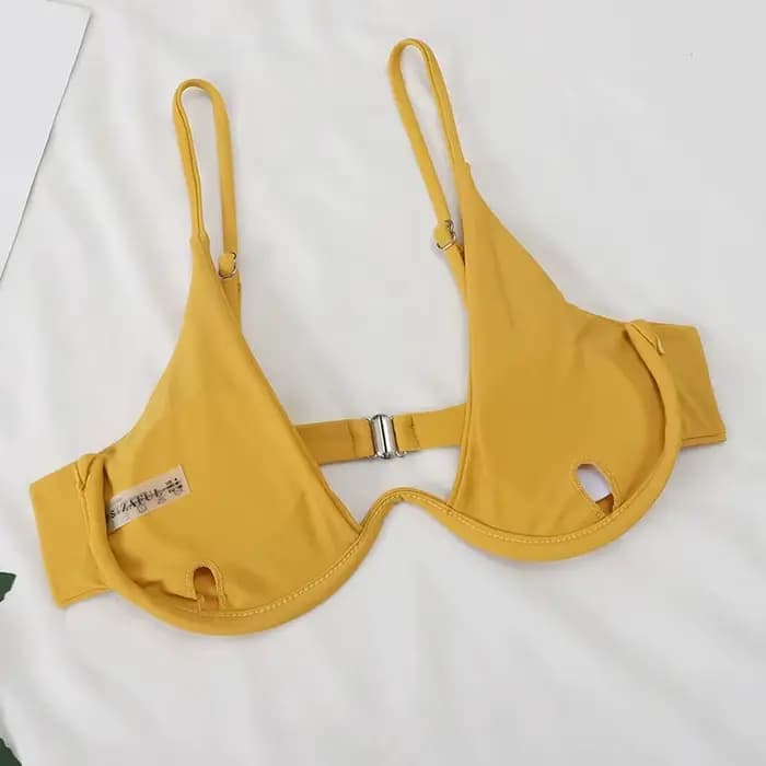 Sexy à armatures Bikini femmes solide Push Up soutien-gorge string maillot de bain 2025 deux pièces