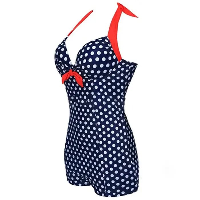 Maillot de bain une pièce à pois pour femme