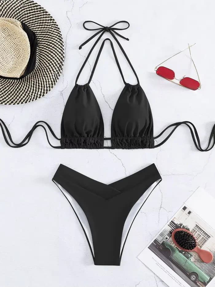 Maillot de bain en nylon solide pour femmes