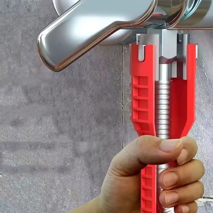 Jeu de clés de salle de bains 8 en 1, Installation de robinet et d'évier, Valve d'angle multifonctionnelle, chauffe-eau, plomberie, outil de réparation universel