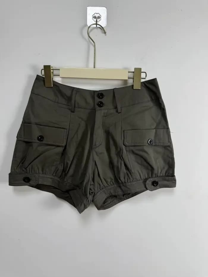 Shorts cargo rétro délavés taille basse slim décontractés pour femme