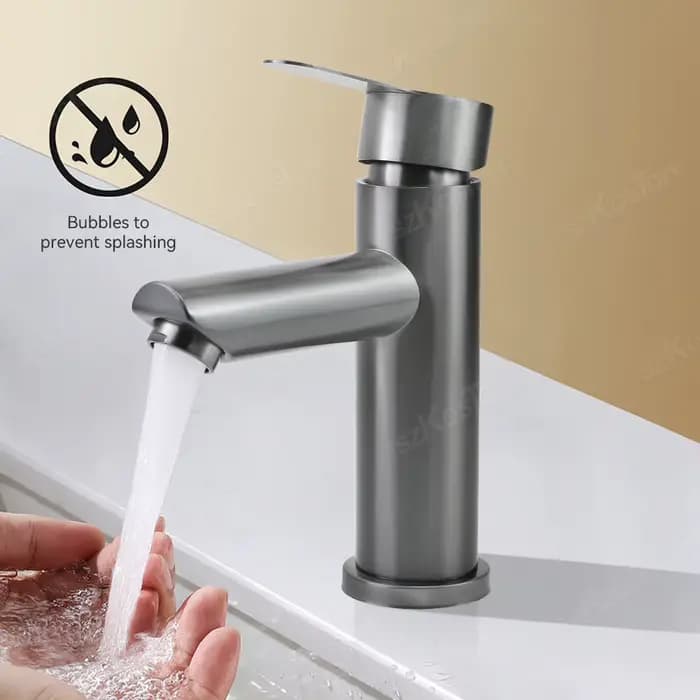 Mélangeur de bain robinet de cuisine en acier inoxydable, robinet d'eau chaude et froide, robinets de lavabo, salle de bains, baignoire, ensemble d'accessoires d'évier
