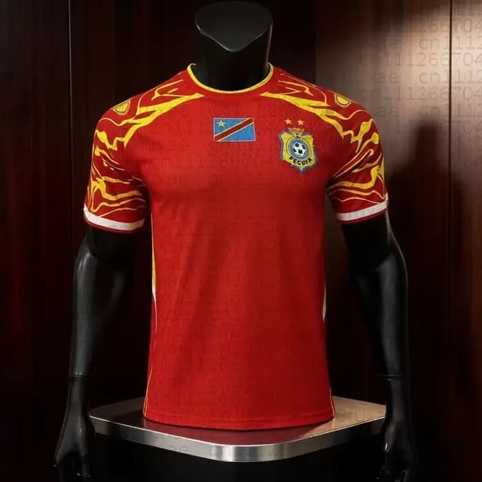 Maillot de l'équipe nationale du Congo (extérieur), respirant, séchage rapide, version thaïlandaise, maillot de football sportif, pour entraînement sur le terrain, assorti pour toute la famille