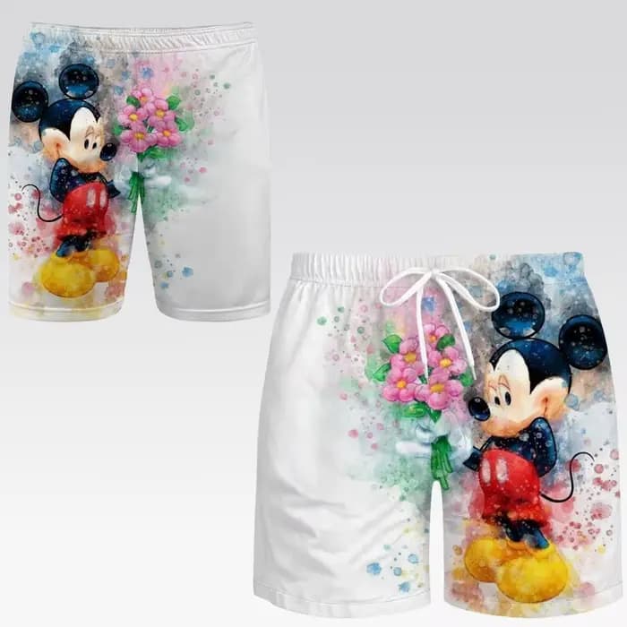 Short de plage imprimé Disney Mickey pour hommes