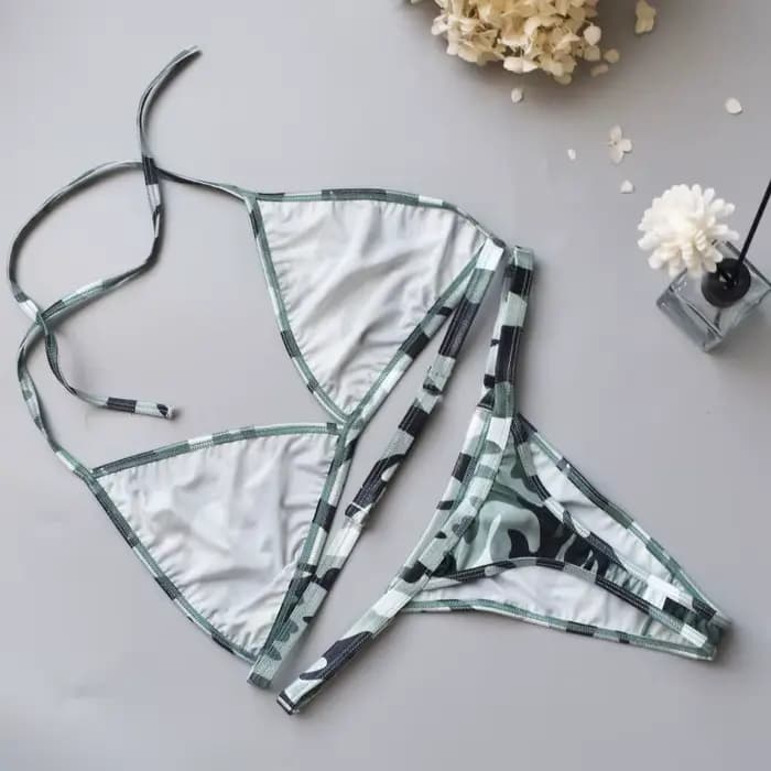Circyy Bikini ensemble femmes Sexy Camouflage maillot de bain deux pièces tongs dos nu maillot de bain pour femme bain été 2025 mode maillots de bain