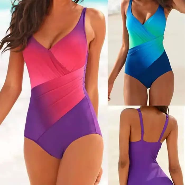 Maillots de bain une pièce maillots de Sport pour femmes maillot de bain de Sport dos ouvert vêtements de plage maillot de bain arc-en-ciel dégradé maillot de plage