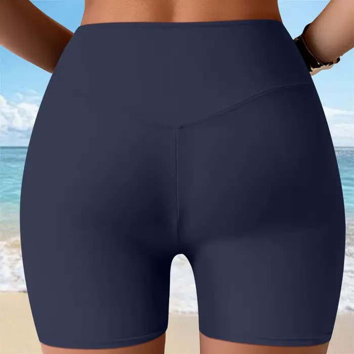 Short de bain amincissant taille haute pour femme