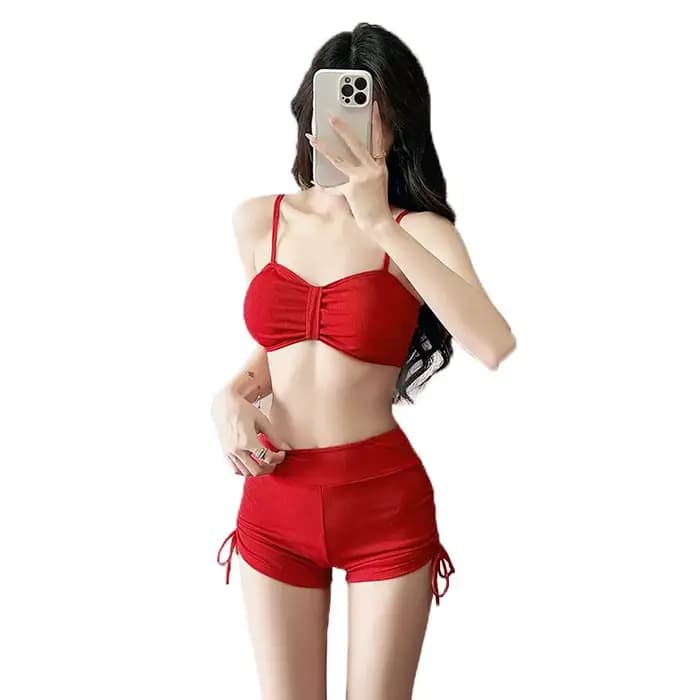 Maillot de bain trois pièces fendu pour femmes