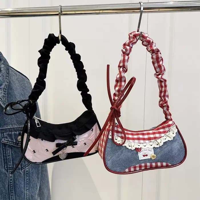 Sac à main en dentelle pour femmes, sac à main extensible avec sangle d'épaule simple, sous les bras, pour les déplacements quotidiens, pour étudiants