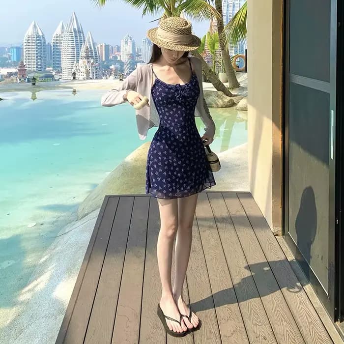 Nouveau maillot de bain une pièce pour femme à manches longues