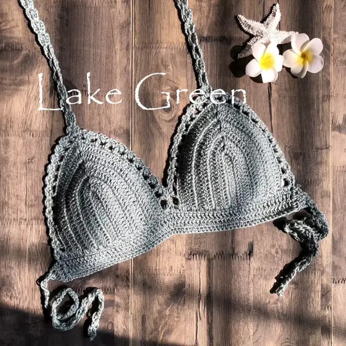 CROCHET BIKINI-Haut crop top tricoté à la main pour femme