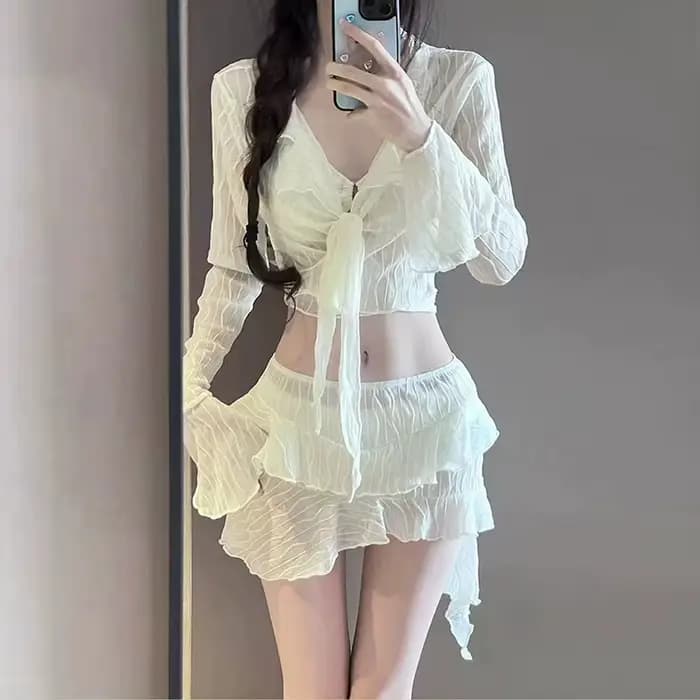 2025 nouveau ensemble de Bikini minceur conservateur ventre couvrant vêtements pour femmes 4 pièces