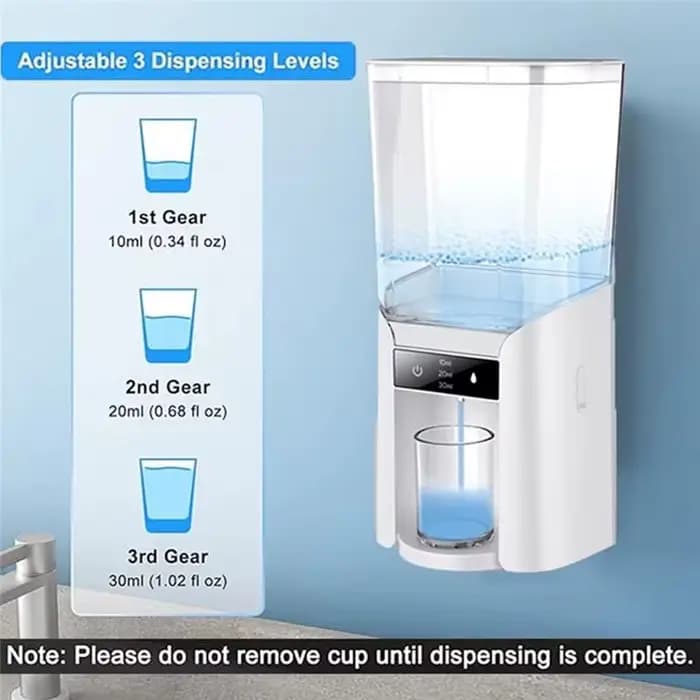 Distributeur automatique de bain de bouche A52Q, distributeur mural de bain de bouche pour salle de bain avec 2 gobelets magnétiques, adapté à tous les âges