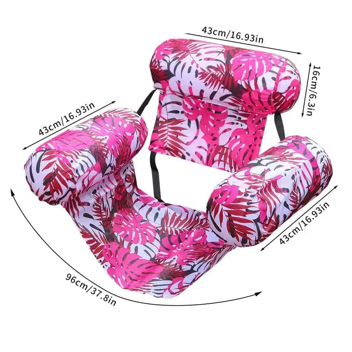 Fauteuil Flottant Gonflable pour Jardin et Piscine – Accessoire de Natation Extérieur pour Adultes, Idéal pour Piscines Hors Sol