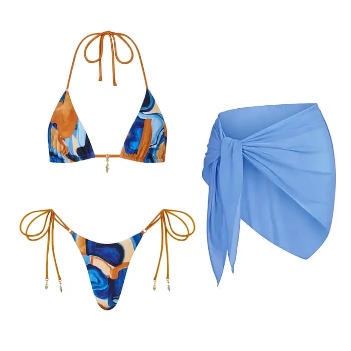 Bikini sexy avec jupe pour femmes